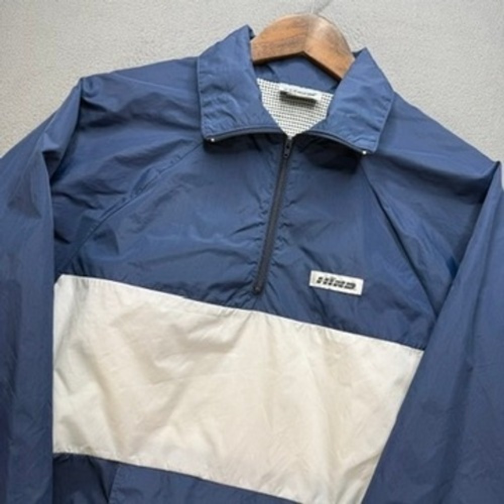 VTG Hind Pullover Windbreaker Jacket Regular L Blue Colorblock Hooded USA Made